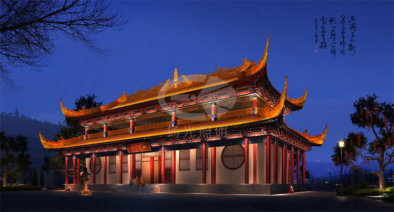 古建夜景亮化設(shè)計(jì)效果圖一