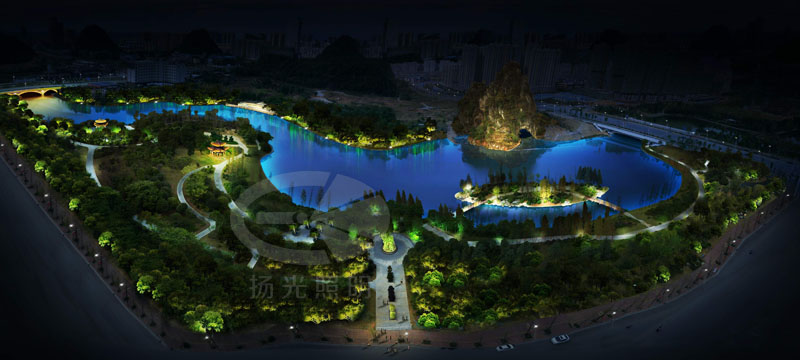 園林景觀(guān)照明設(shè)計(jì)鳥(niǎo)瞰圖