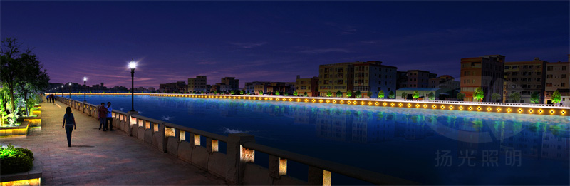 河岸夜景燈光設(shè)計效果圖