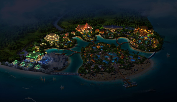 海南?；◢u溫泉城夜景照明工程